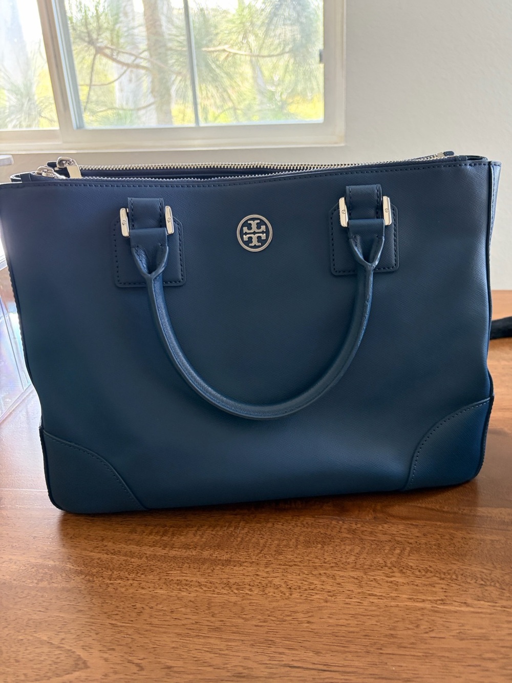 Tory Burch Robinson Double Zip Tote in Night Sky